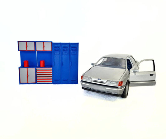 1:24 Scale Garage Workshop Cabinet Set – Locker shelf Diorama Furniture