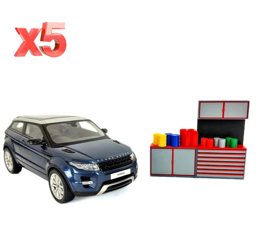 1:18 Scale Tool Cabinet - Wholesale Lot of 5 pcs Garage Diorama Accessories 1/18