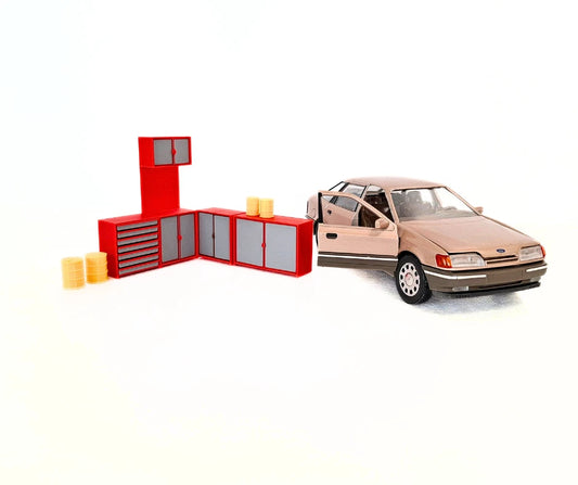 1:24 Scale Garage Tool Cabinets - Workshop Furniture Set – Diorama Accessory