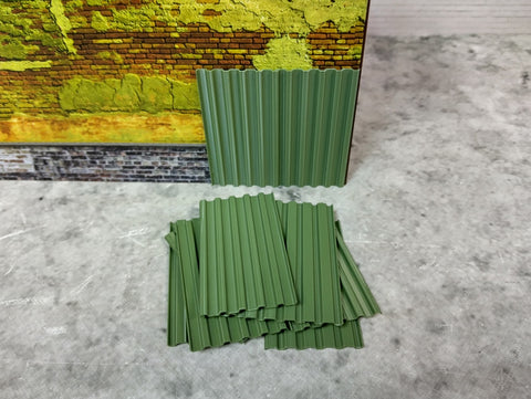 Corrugated roofing sheets 1/24 scale Diorama building parts Metal roof panels