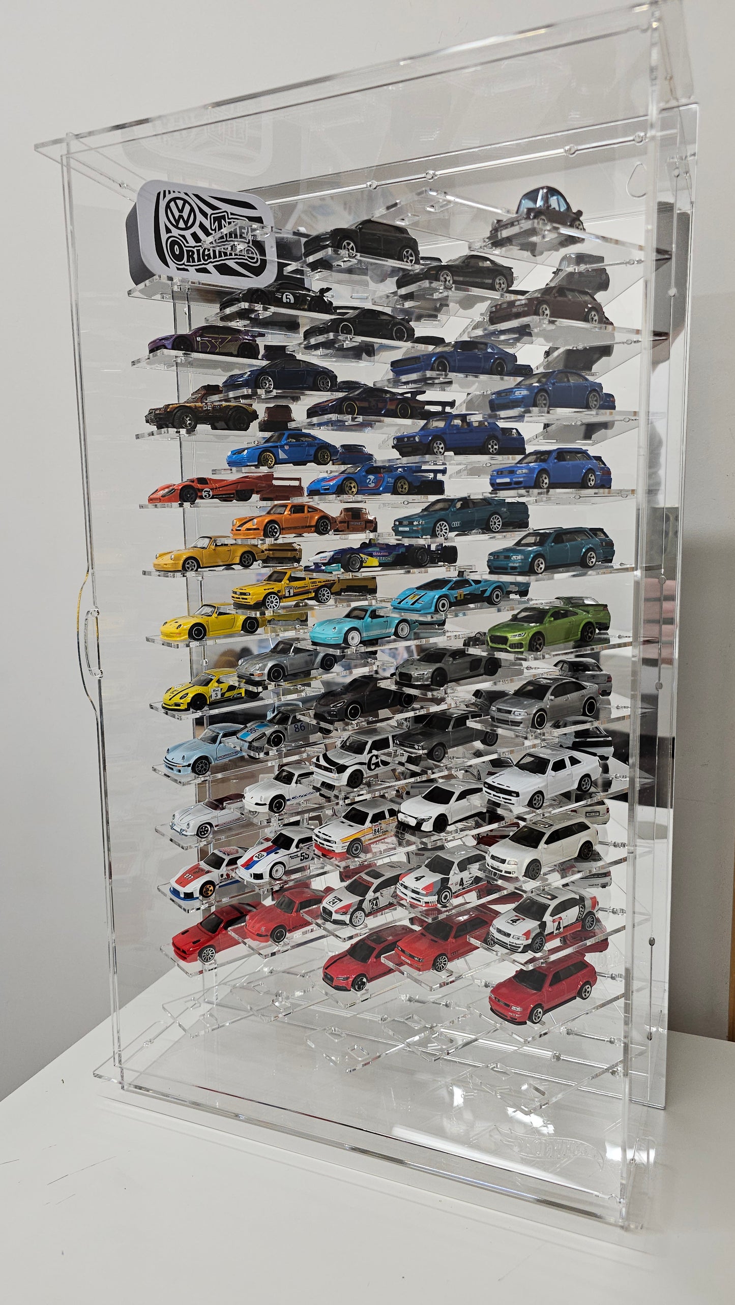 Die-cast cars display case Scale 1:60 1:64 Model car showcase Mirrored back vitrine