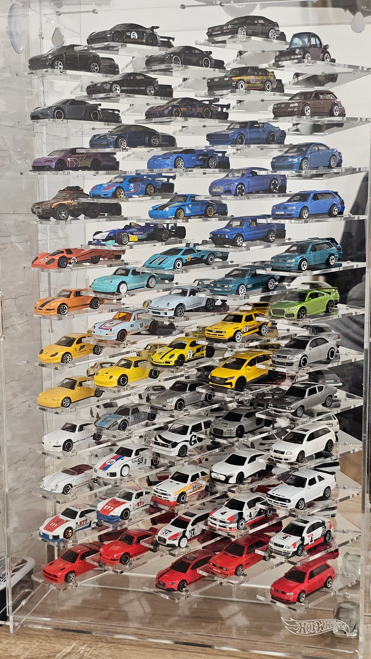 Die-cast cars display case Scale 1:60 1:64 Model car showcase Mirrored back vitrine