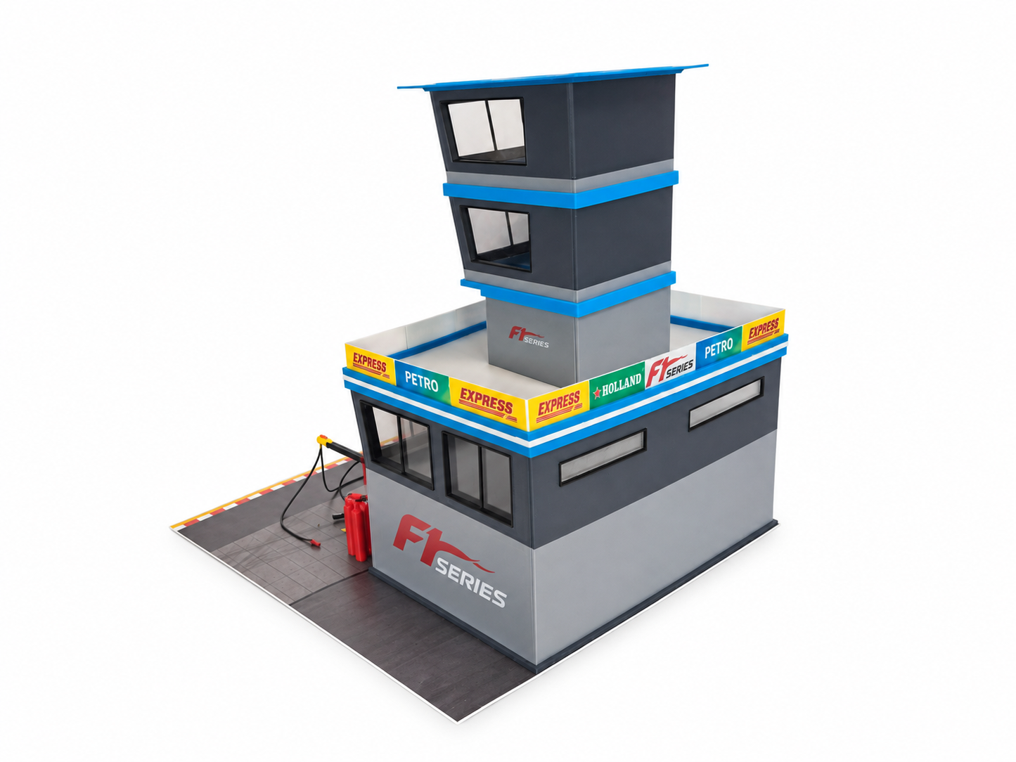 1:64 Scale Diorama City Pit Stop Garage Building Set – Model Car Racing Display