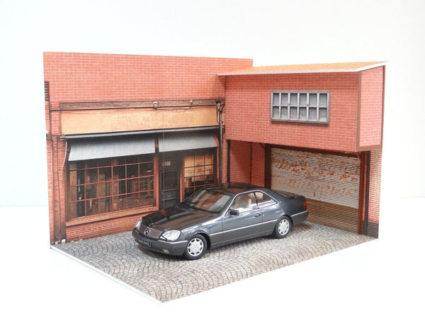 Car model display Street store and garage scene Scale model 1:18 Miniature Diorama