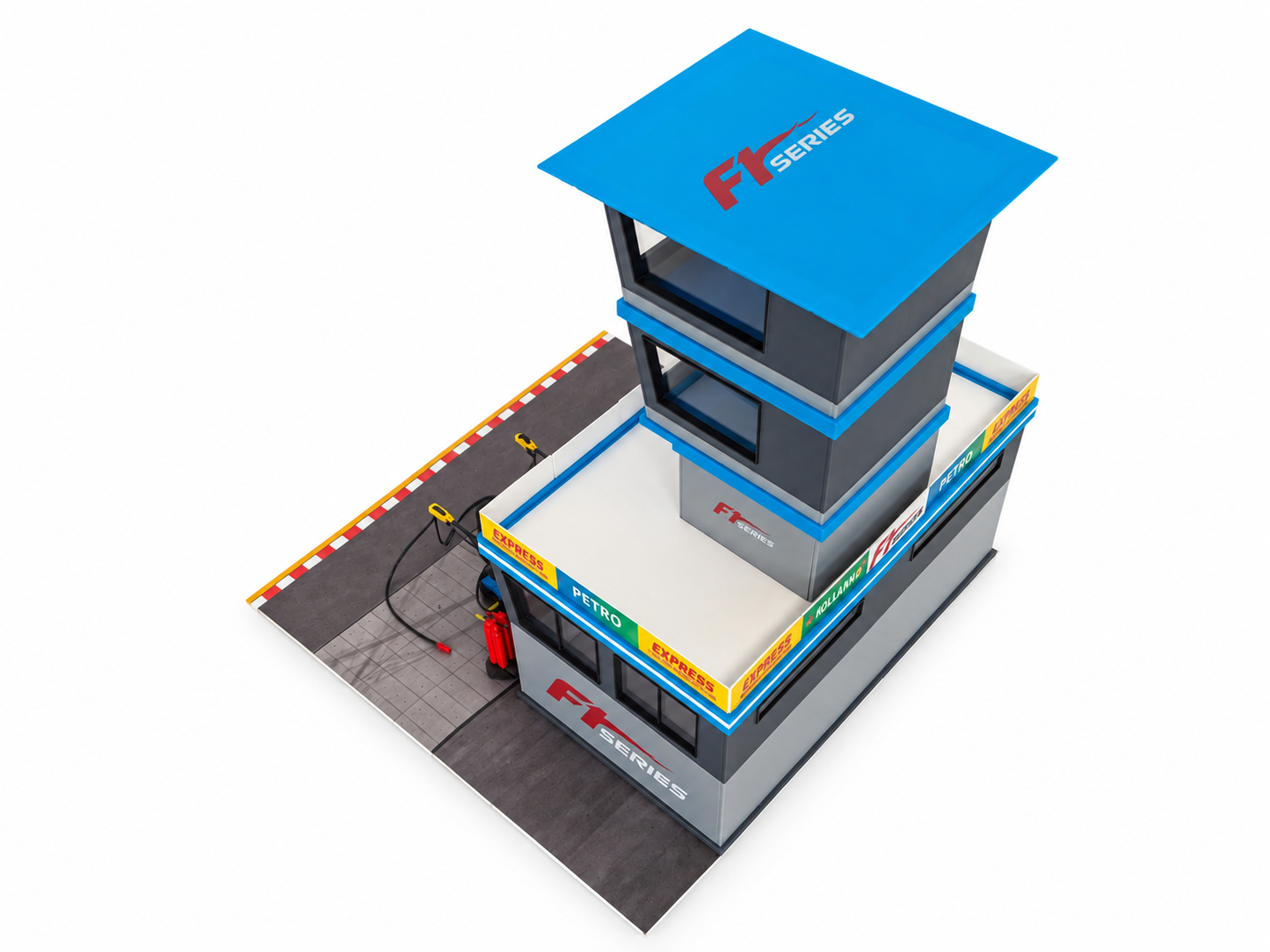 1:64 Scale Diorama City Pit Stop Garage Building Set – Model Car Racing Display