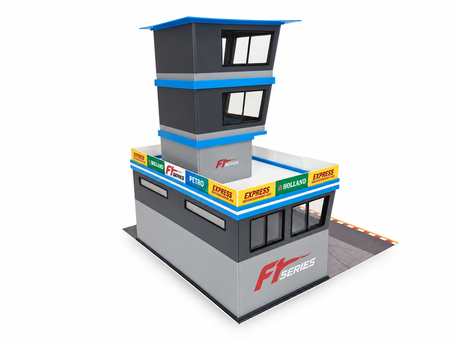1:64 Scale Diorama City Pit Stop Garage Building Set – Model Car Racing Display