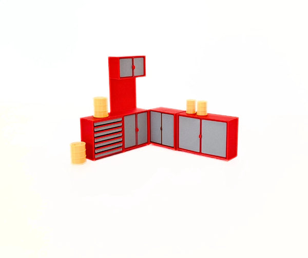 1:24 Scale Garage Tool Cabinets - Workshop Furniture Set – Diorama Accessory