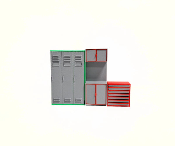 1:24 Scale Garage Workshop Cabinet - Locker shelf – Toolbox Diorama Accessories