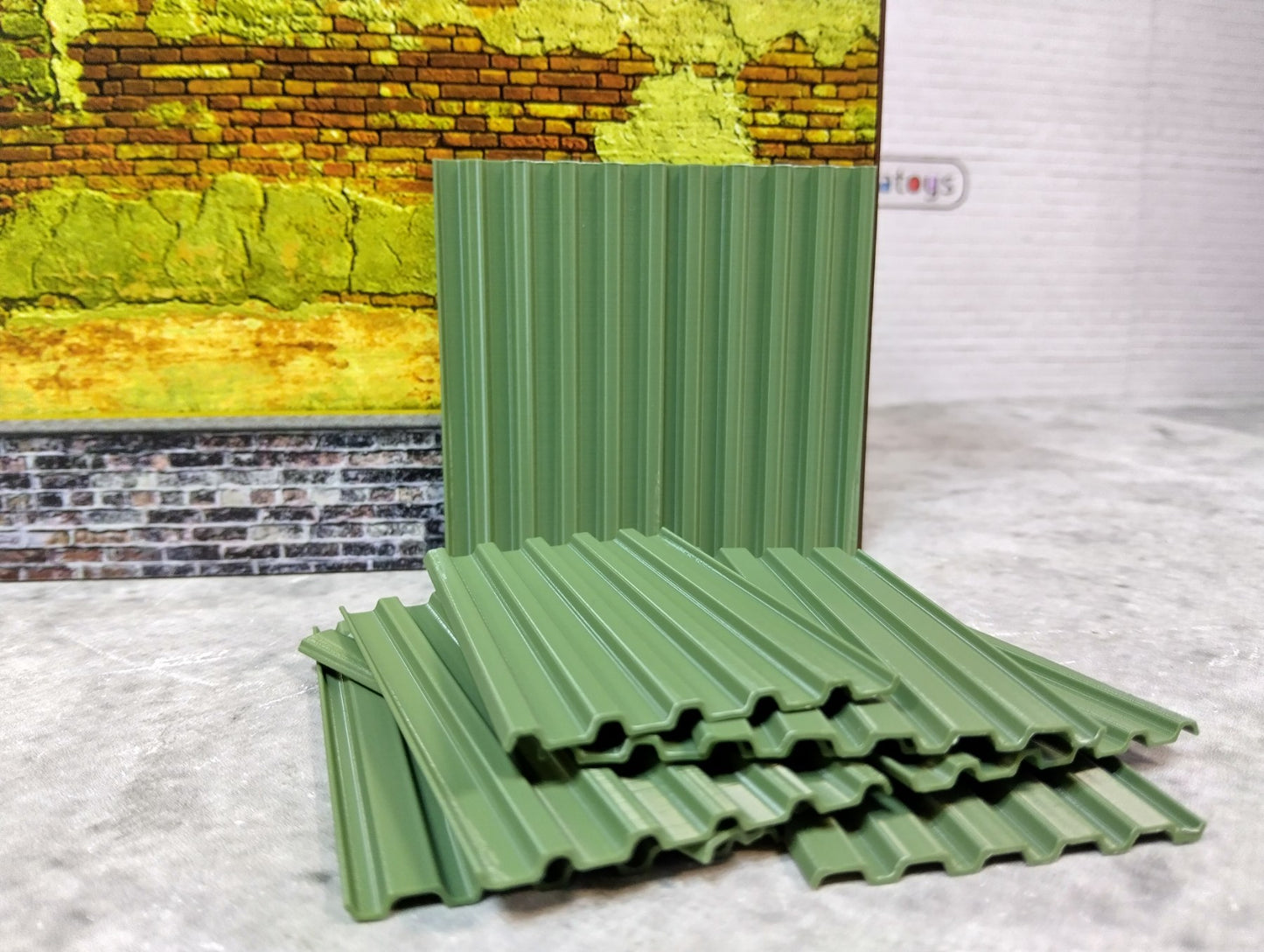 Corrugated roofing sheets 1/24 scale Diorama building parts Metal roof panels
