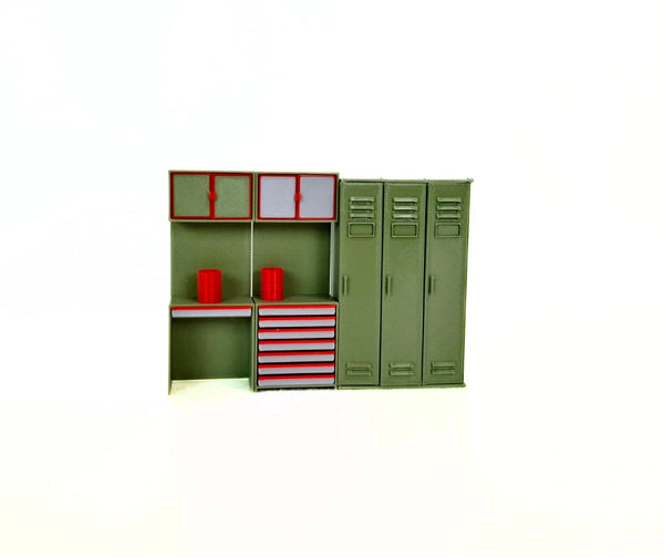 1:24 Scale Garage Workbench - Locker Set – Model Car Diorama Accessories