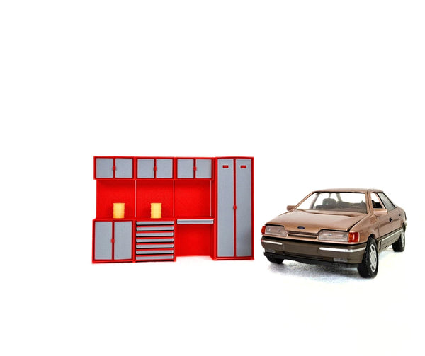 1:24 Scale Auto Garage Workshop Storage Set – Model Car Diorama Furniture