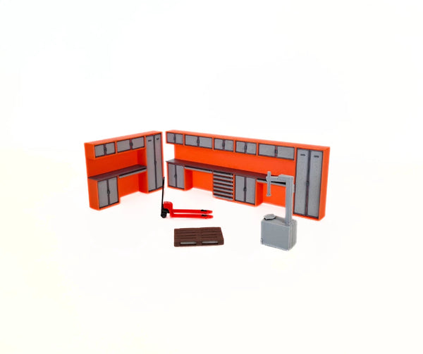 1:43 Scale Workshop Cabinets Diorama Set – Garage Furniture & Accessories 1/43