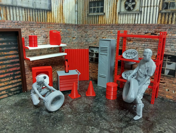 Auto garage equipment 1/18 scale Diorama parts