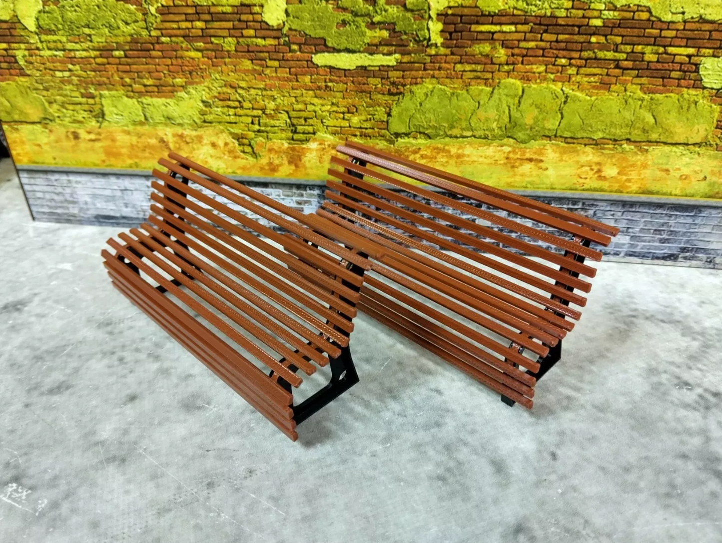 Diorama parts Street benches 1:18 scale Garden scene decoration Park decor 1/18