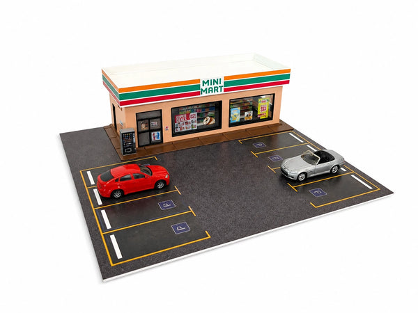 1:64 convenience store diorama building for diecast model car display