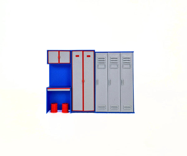 1:24 Scale Model Car Garage Cabinets - Workshop Furniture – Diorama Accessories