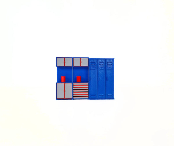 1:24 Scale Garage Workshop Cabinet Set – Locker shelf Diorama Furniture