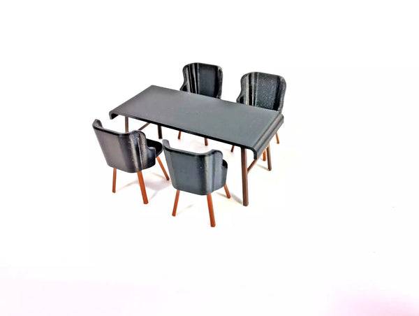 Kitchen furnishing 1:18 scale Diorama decor Dining Table & Chair Set 1/18 size