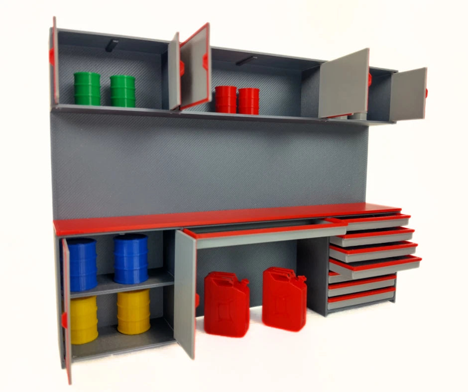 1:18 Scale Tool Cabinet with Accessories – Model Car Garage Diorama Equipment