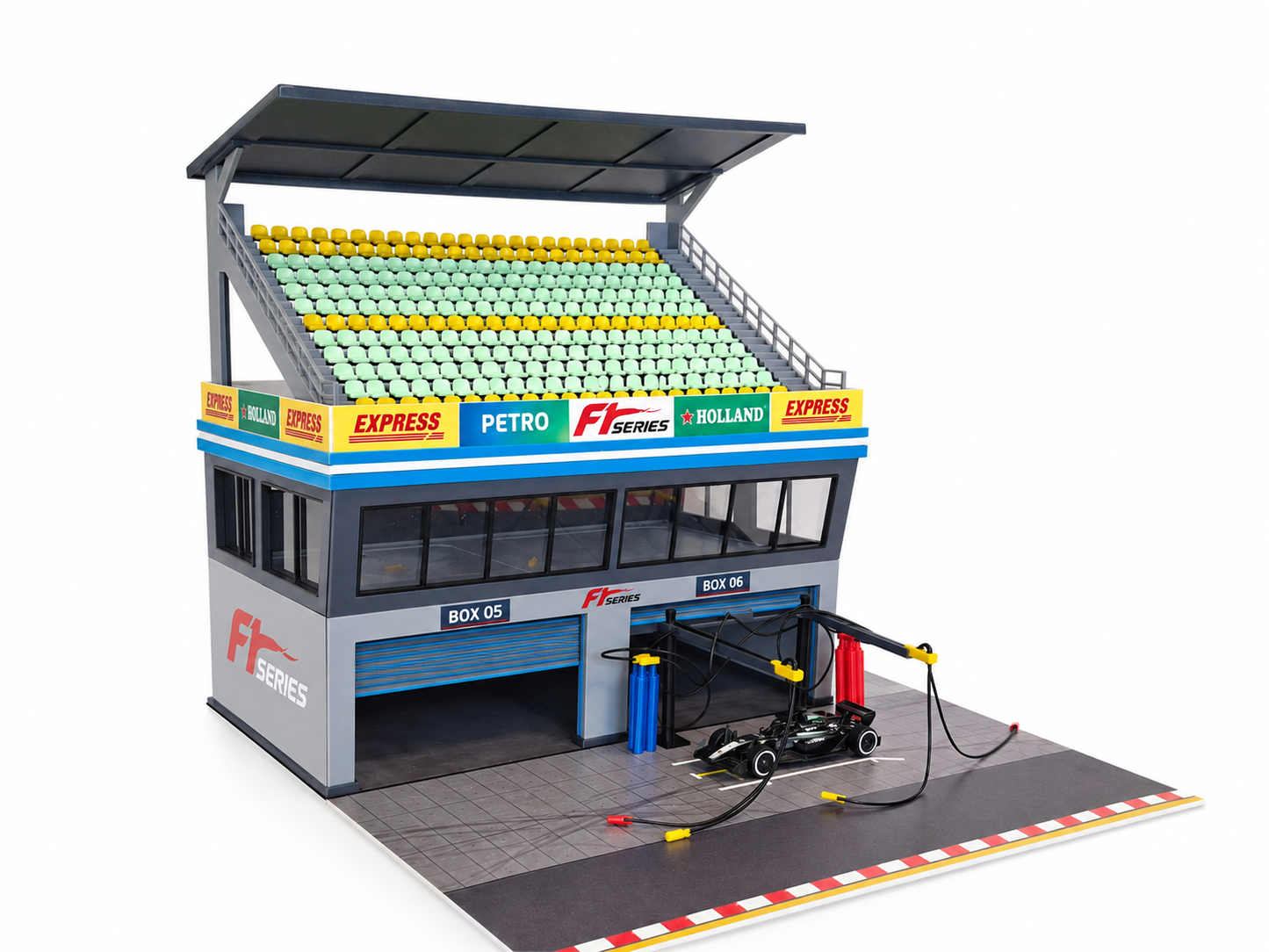 1:64 Scale Diorama City Pit Stop Garage Building Set – Model Car Racing Display