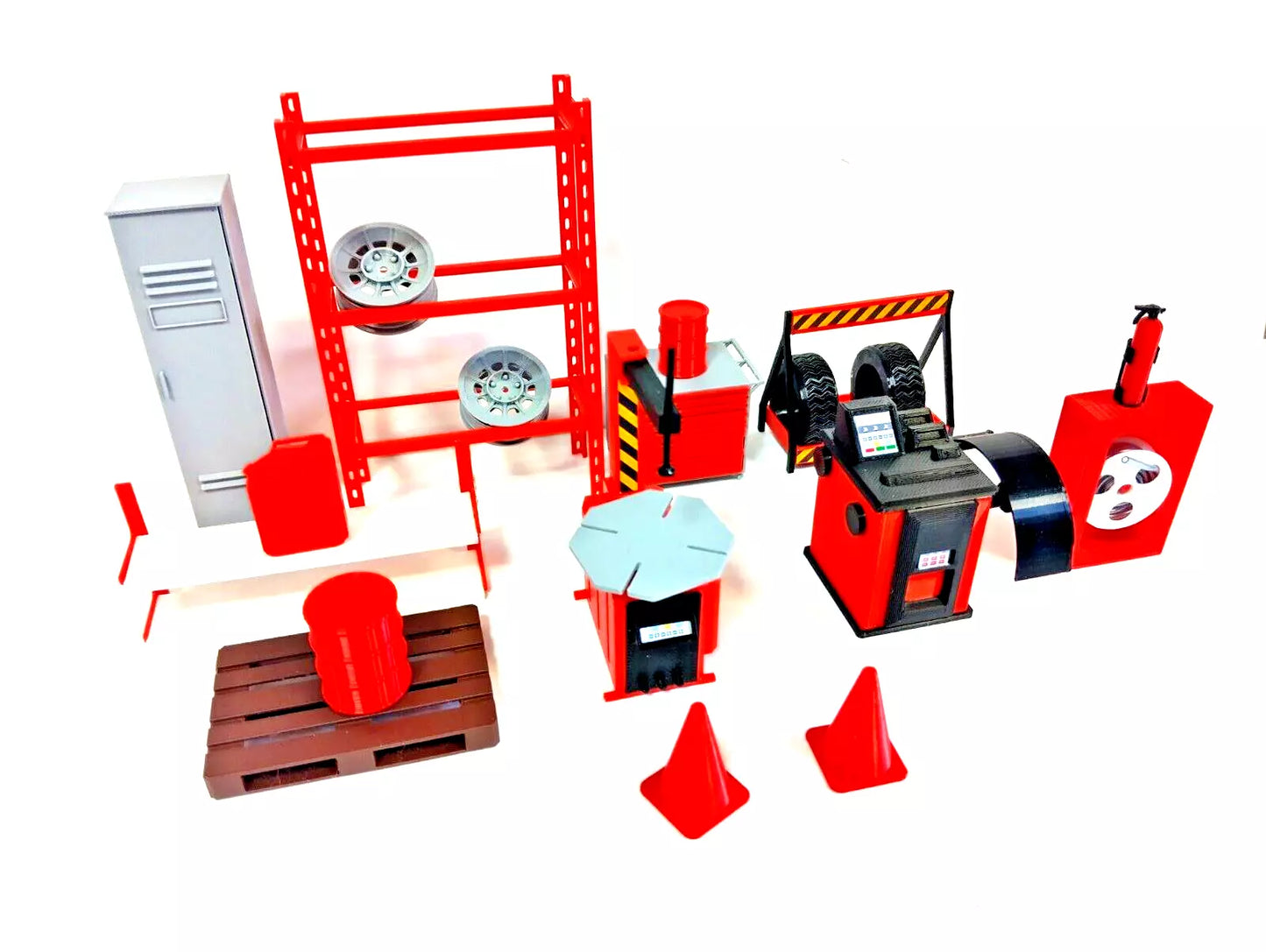 Auto service equipment Tire shop tools 1:18 scale Model car display decoration
