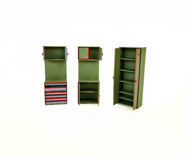 1:24 Scale Garage Cabinet Set – Workshop Furniture 1/24 for Model Car Dioramas