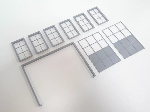 Doors and windows 1/18 Garage parts Diorama accessories Scale 1:18 Plastic