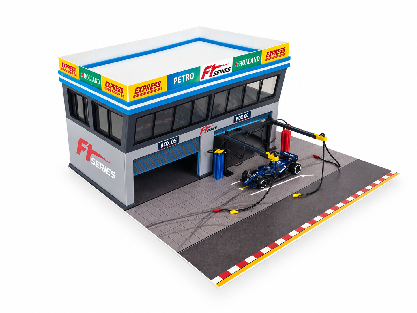 1:64 Scale Diorama City Pit Stop Garage Building Set – Model Car Racing Display