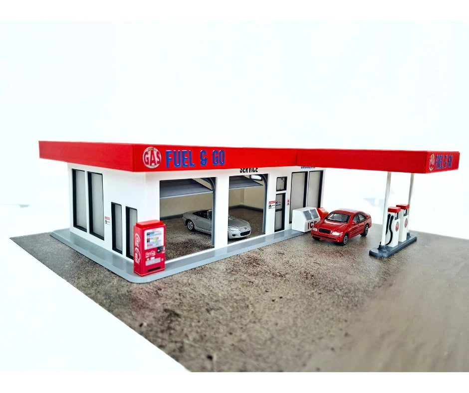 Wholesale Set of 10 – 1:64 Scale Gas Station Diorama Kits