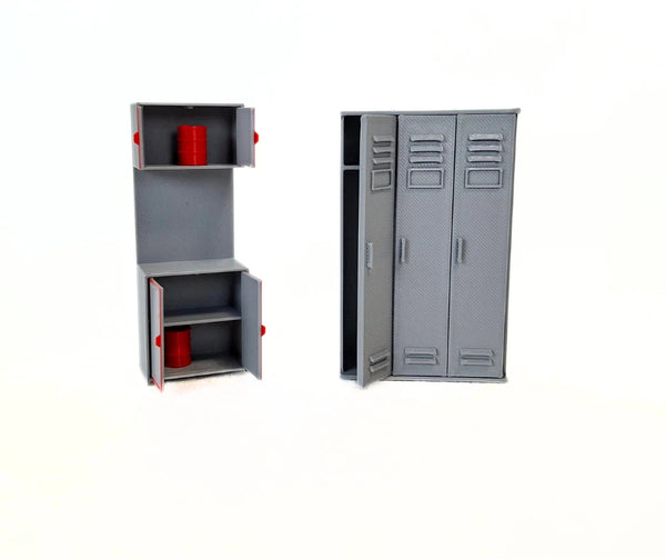 1:24 Scale Garage Cabinet - Locker shelf Set 1/24 Model Car Diorama Accessories