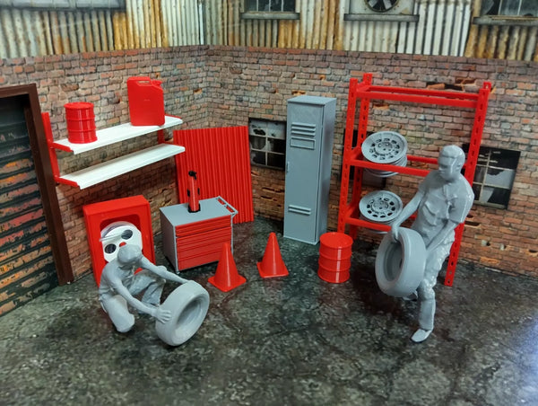 Auto garage equipment 1/18 scale Diorama parts