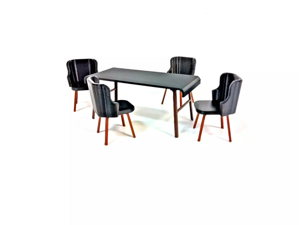 Kitchen furnishing 1:18 scale Diorama decor Dining Table & Chair Set 1/18 size