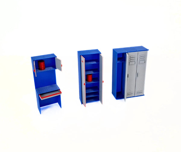1:24 Scale Model Car Garage Cabinets - Workshop Furniture – Diorama Accessories