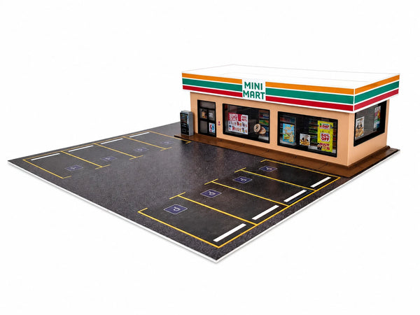 Premium plastic 1:64 miniature convenience store with detailed interior