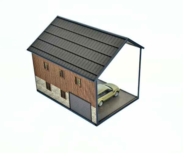 1:43 Scale Diorama Model Car Display Case – Warehouse / Auto Garage Scene