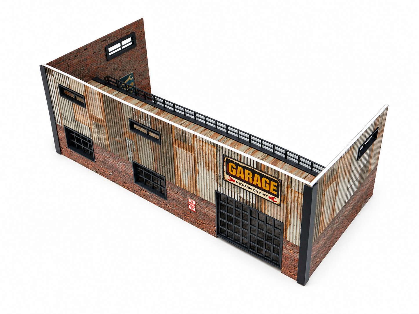 Two-floor brick garage Diorama model kit Scale 1:60 - 1:64