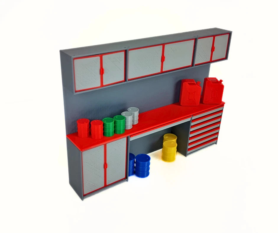 1:18 Scale Tool Cabinet with Accessories – Model Car Garage Diorama Equipment