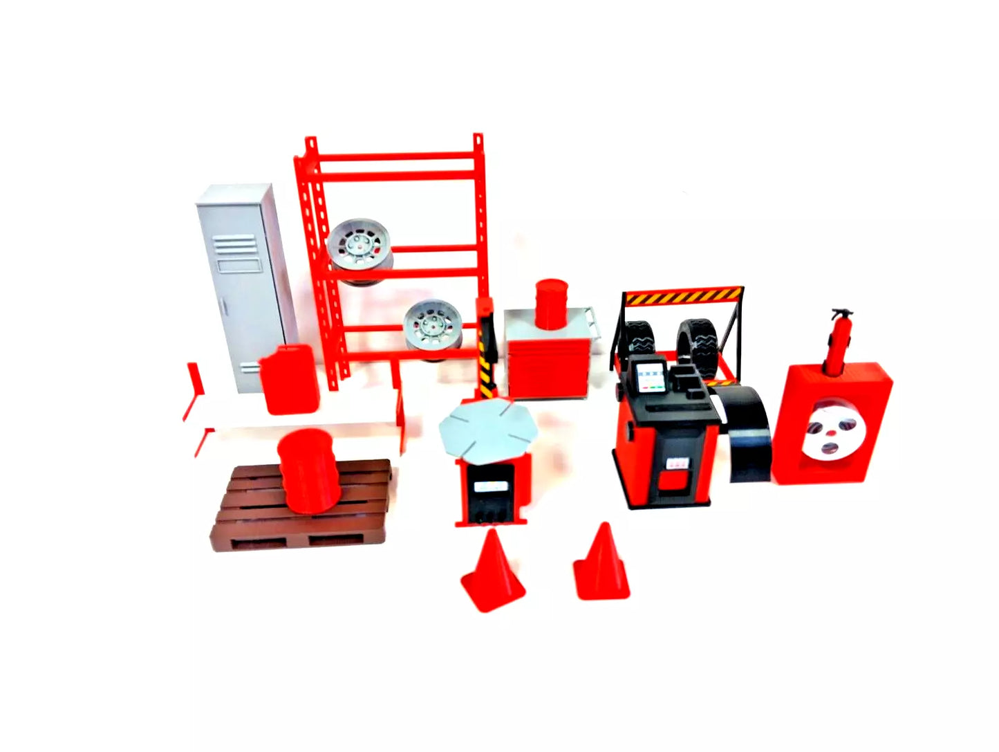 Auto service equipment Tire shop tools 1:18 scale Model car display decoration
