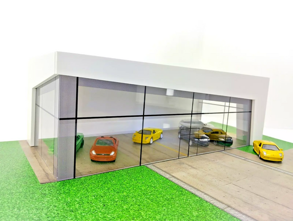 Luxury cars showroom with LED lights Scale 1:60-1:64 Diorama model kit