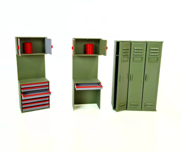 1:24 Scale Garage Workbench - Locker Set – Model Car Diorama Accessories