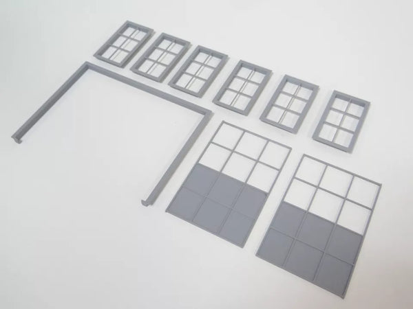 Doors and windows 1/18 Garage parts Diorama accessories Scale 1:18 Plastic