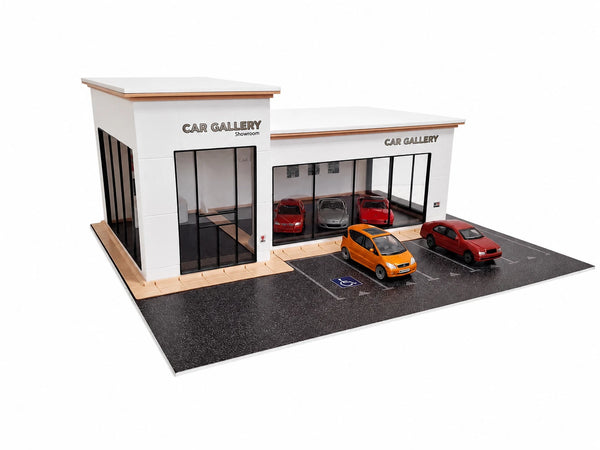 Premium plastic 1:64 scale modern car showroom model building kit