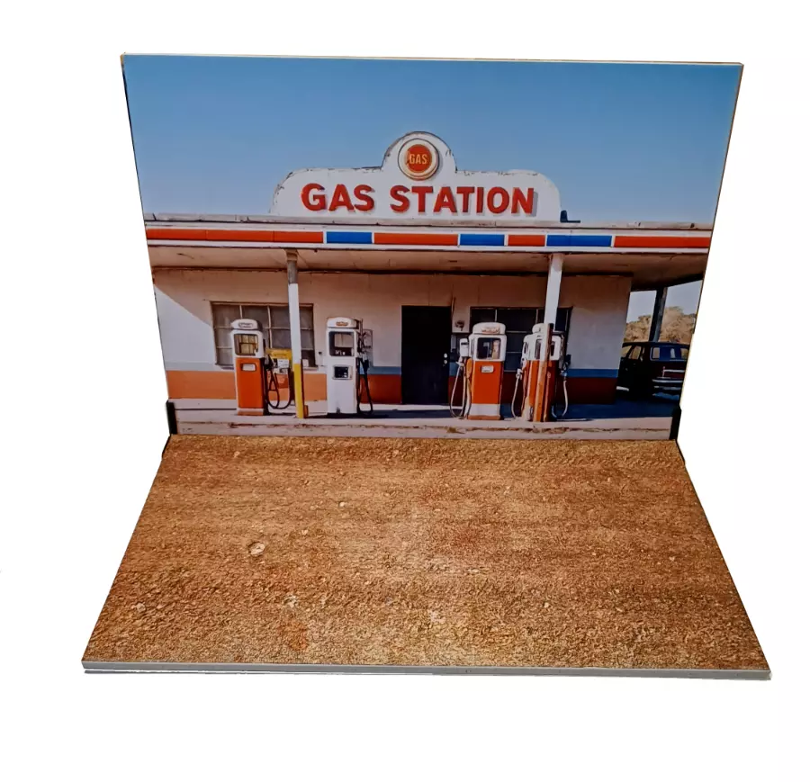 Gas station display Diorama model 1/24 Petrol station Scale 1:24