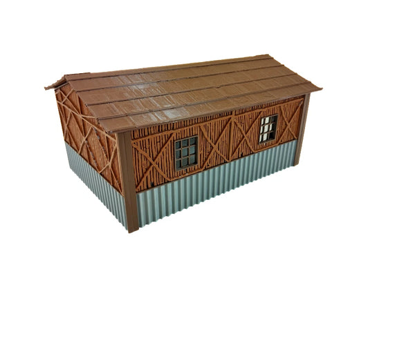 Country Barn Scale 1:43 Diorama Building Model - Miniature Car Display Decor