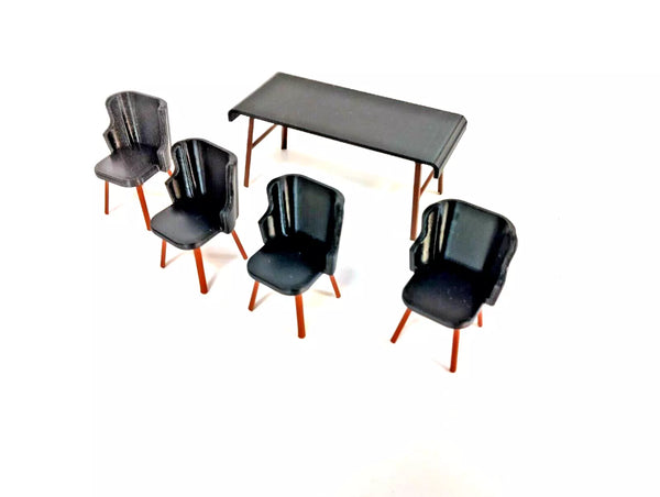 Kitchen furnishing 1:18 scale Diorama decor Dining Table & Chair Set 1/18 size