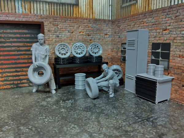 Auto garage equipment 1/18 scale Diorama parts