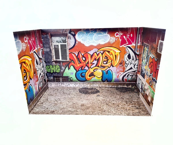 1/18 Scale Urban Graffiti Diorama Street Art Alley Scene Model Car Display 1/18