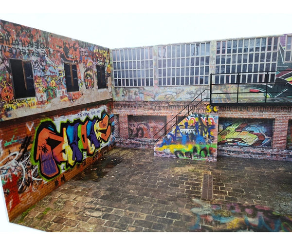 1:18 Scale Model Car Display Street Graffiti Garage Diorama Model Kit Size 1/18