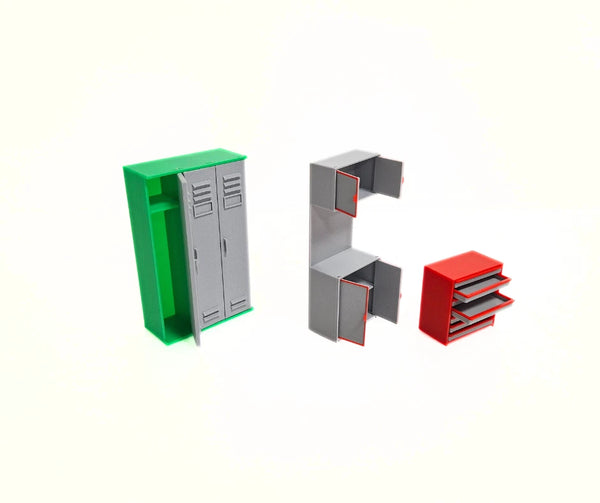 1:24 Scale Garage Workshop Cabinet - Locker shelf – Toolbox Diorama Accessories