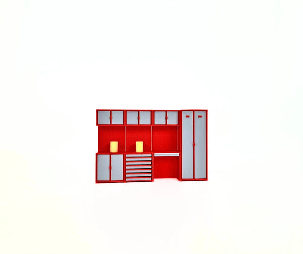 1:24 Scale Auto Garage Workshop Storage Set – Model Car Diorama Furniture